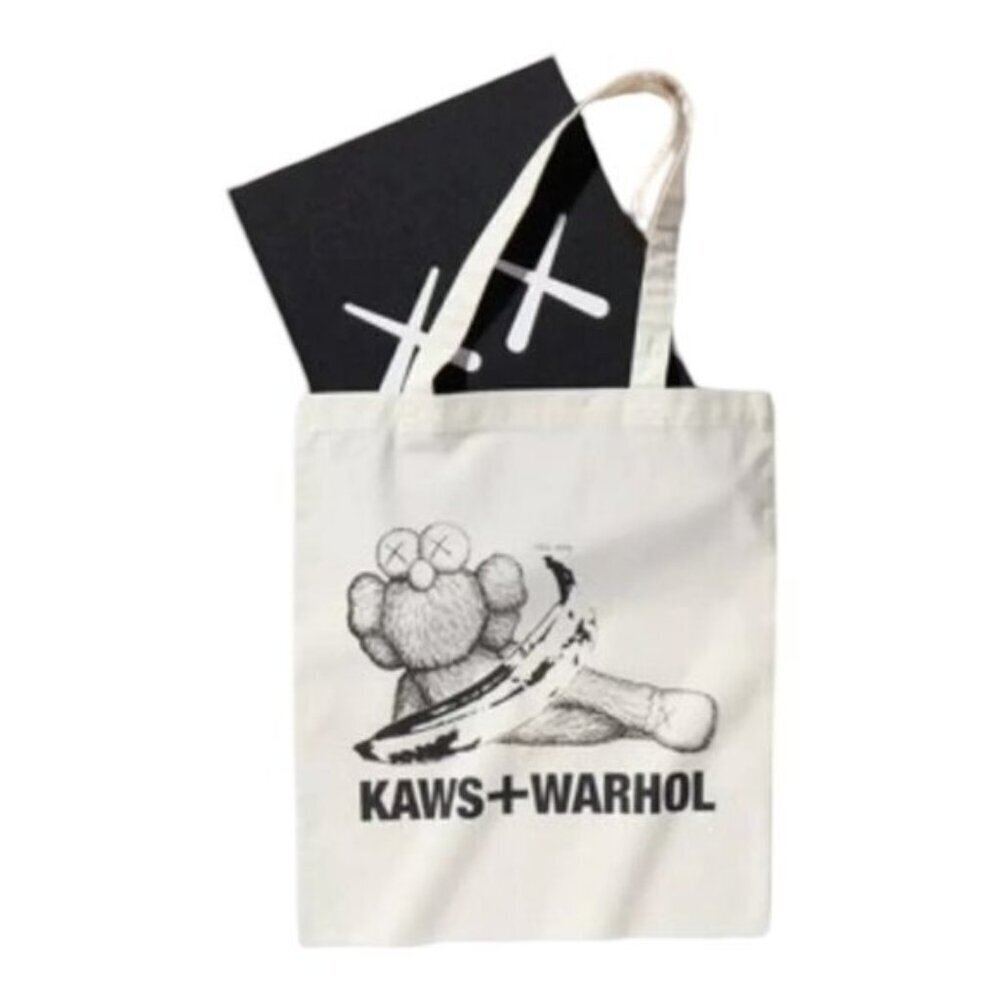 KAWS + WARHOL x UNIQLO UT Collection Hardcover Art Book & Shoulder Tote Bag 2024